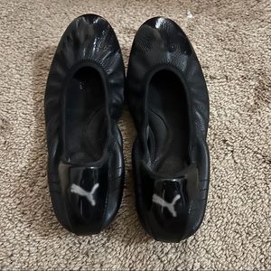black puma ballet flats